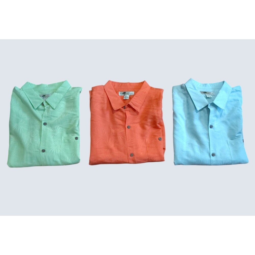 Joe Marlin Lot of 3 Short Sleeve Hawaiaan Tropical Camp Shirts Size 4XL